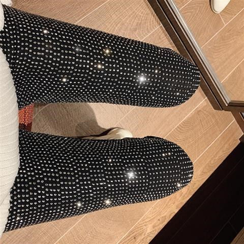 Leggings Slim étincelants robustes avec strass chauds