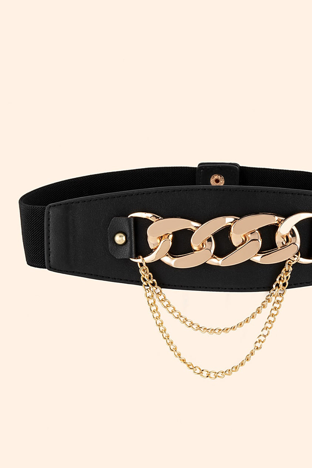 Ceinture en cuir PU avec détail de chaîne