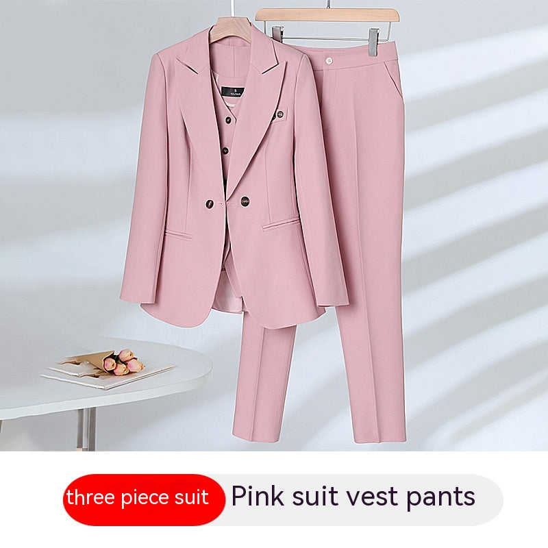 Women's President Small Suit Autumn And Winter Elegant Outfit Suit Vest Three-piece Suit