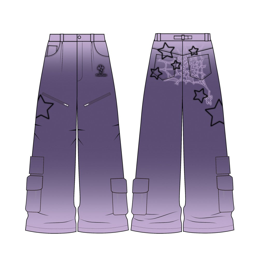 Chaopai Purple Straight Leg Wide Leg Pants