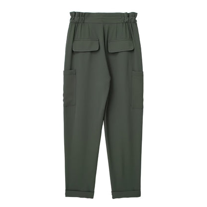 Ropa de verano para mujer, pantalones cargo rectos de color verde militar para desplazamientos