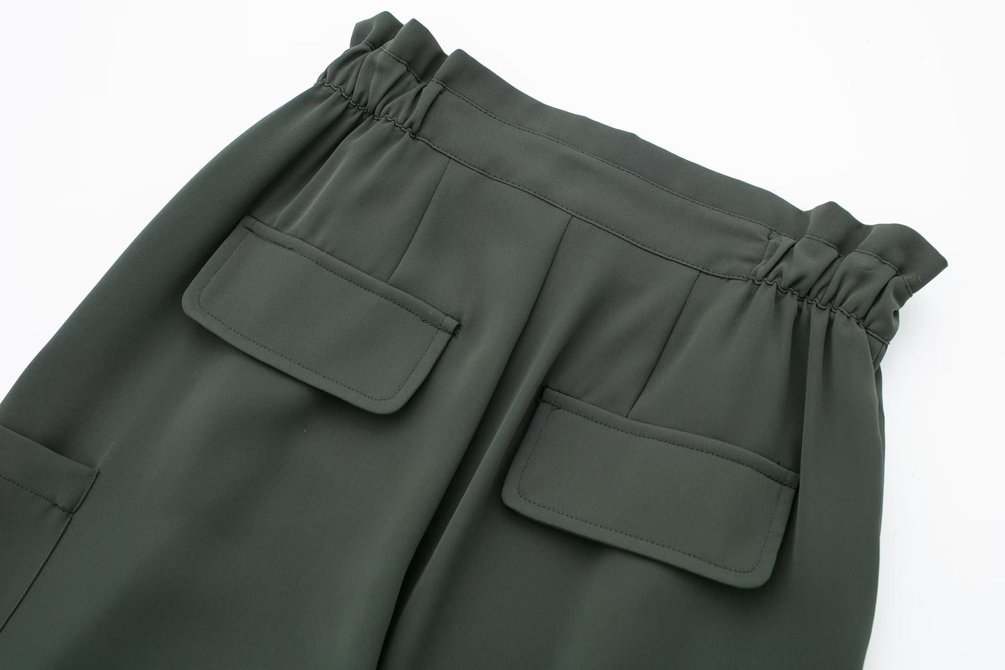 Ropa de verano para mujer, pantalones cargo rectos de color verde militar para desplazamientos