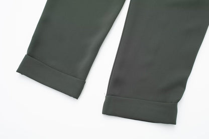 Ropa de verano para mujer, pantalones cargo rectos de color verde militar para desplazamientos