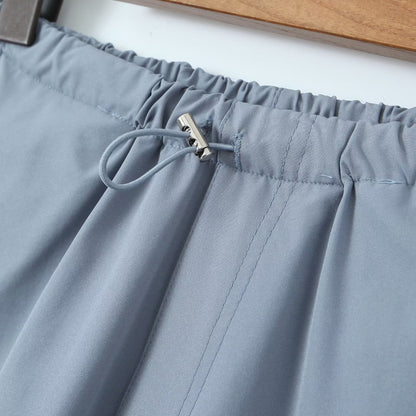 Monos de longitud media para mujer, pantalones casuales con cintura elástica y correa en el tobillo