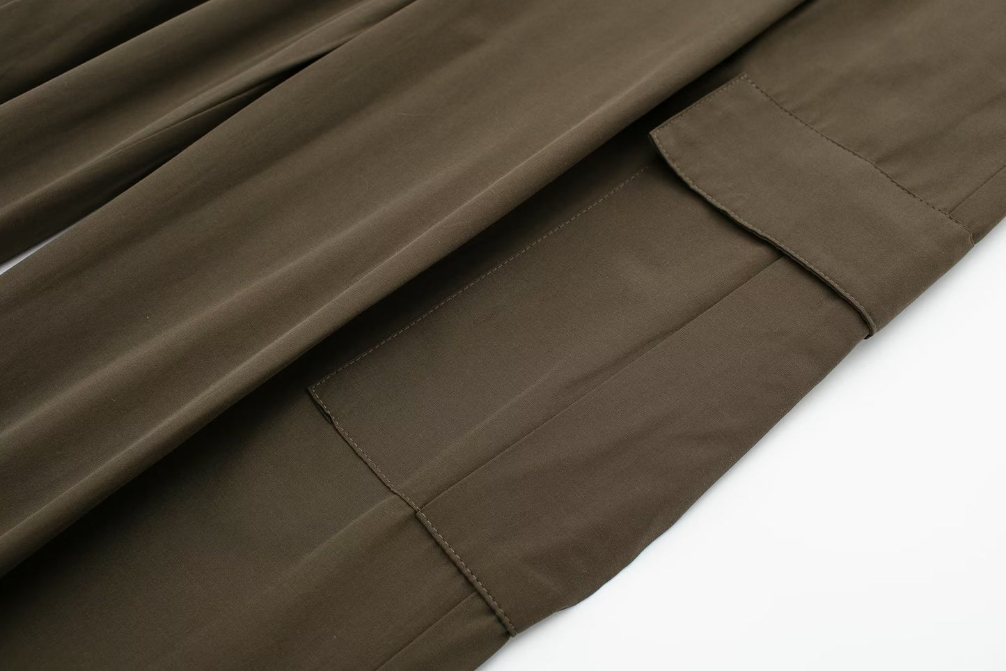 Ropa de verano para mujer, pantalones cargo rectos de color verde militar para desplazamientos