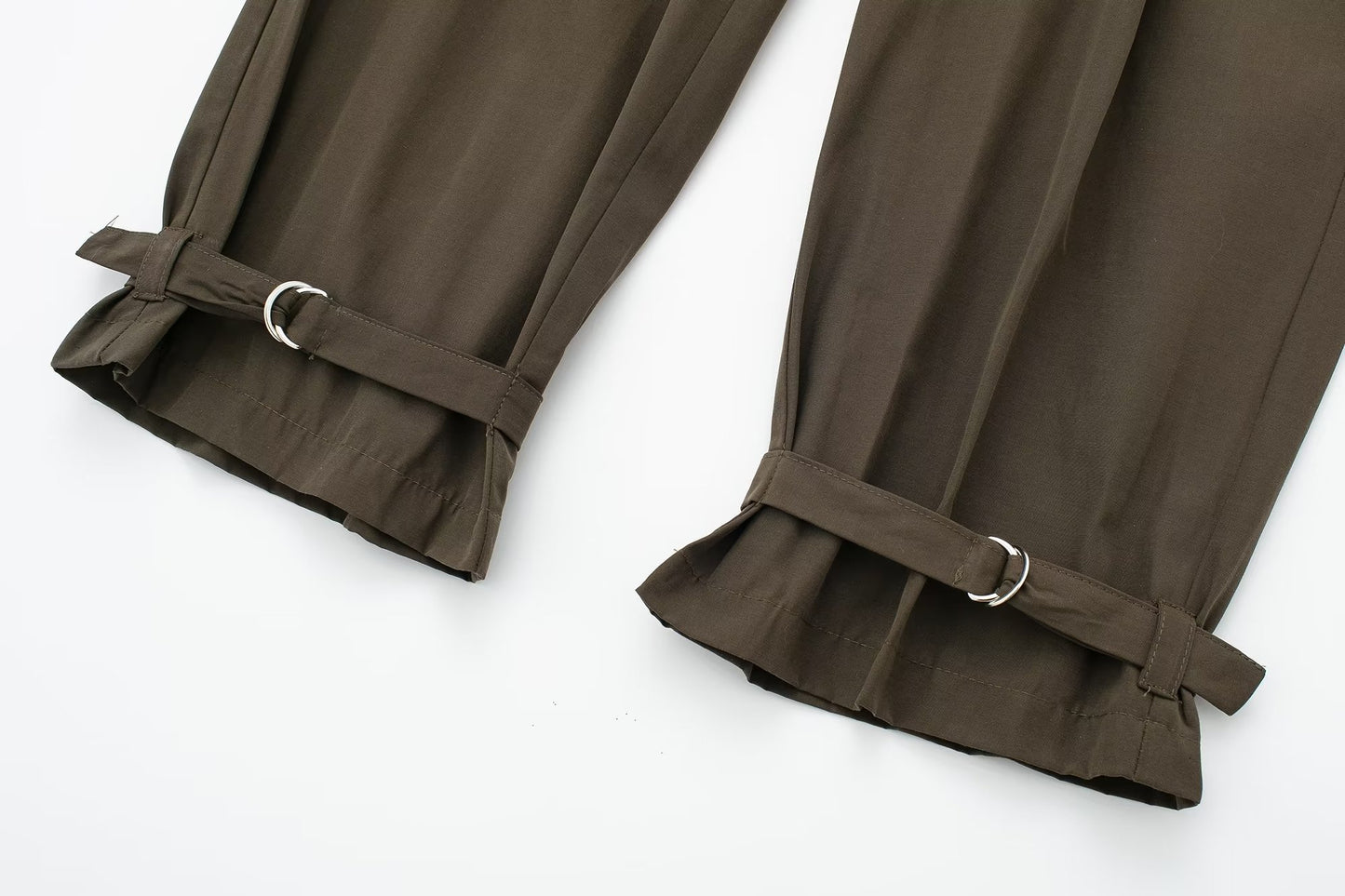 Ropa de verano para mujer, pantalones cargo rectos de color verde militar para desplazamientos