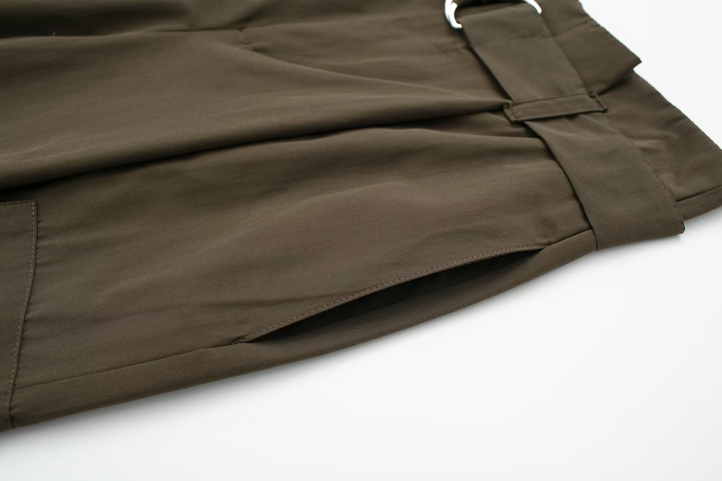 Ropa de verano para mujer, pantalones cargo rectos de color verde militar para desplazamientos