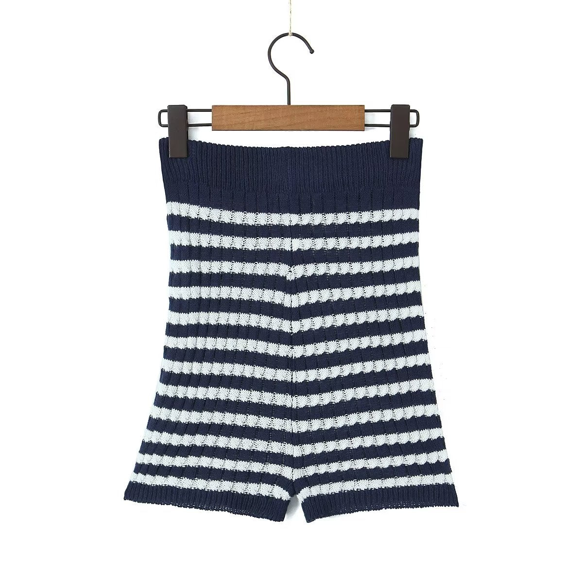 Women Clothing Casual Chenille Striped Shorts