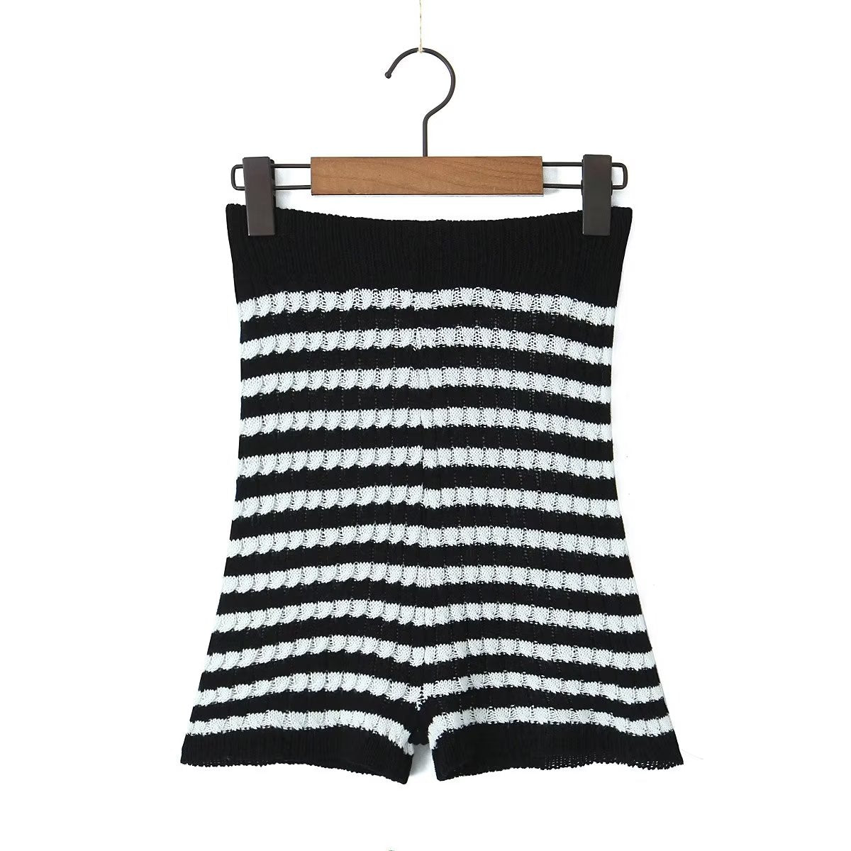 Women Clothing Casual Chenille Striped Shorts