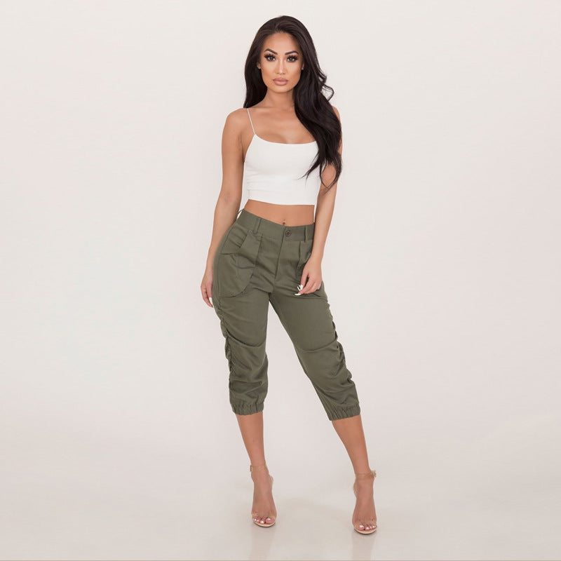 Women Clothing Casual Cropped Pants Workwear Harem Pants