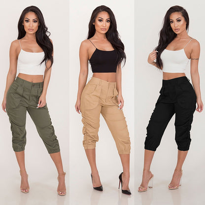 Women Clothing Casual Cropped Pants Workwear Harem Pants