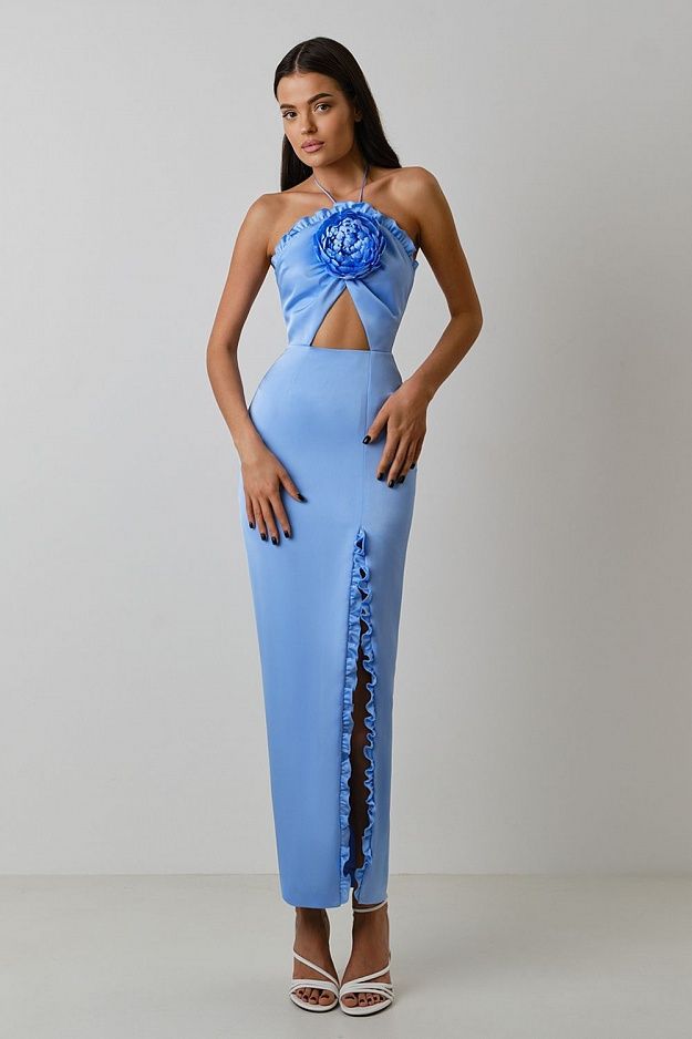 Robe d'été Sexy à fleurs, coupe poitrine, Maxi, Slim, bustier tubulaire, robe nouée