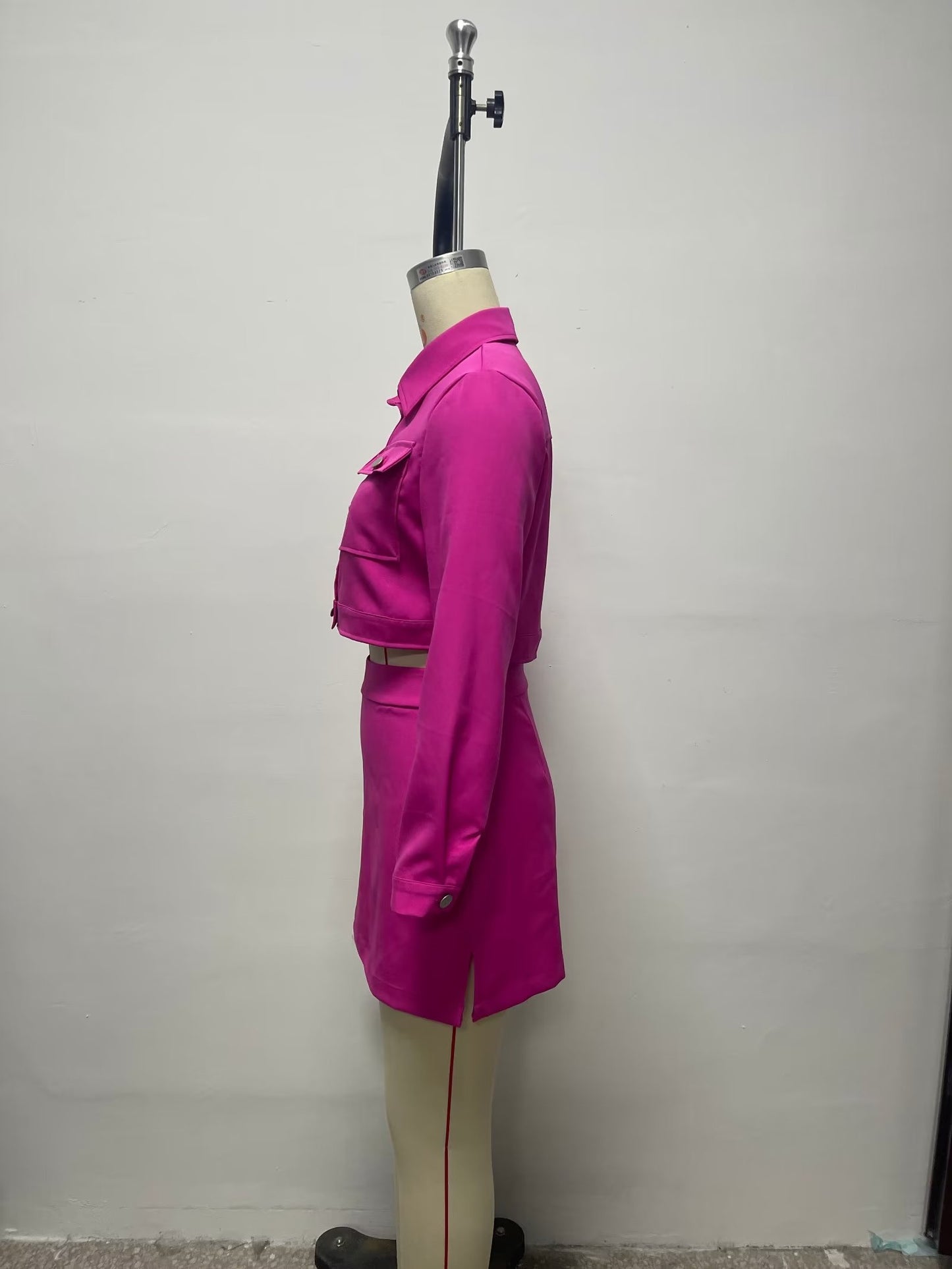 Ropa de mujer Otoño Casual Manga larga Blazer corto Traje falda