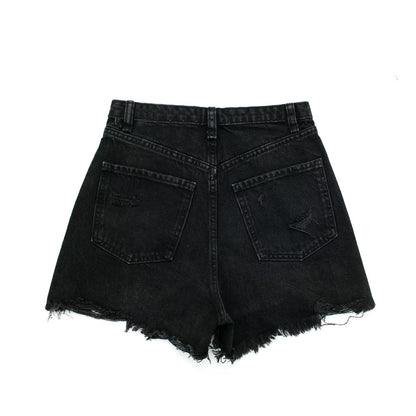 Design Ripped Frayed Sexy Straight Denim Shorts Summer High Waist Slimming Beggar Casual Pants