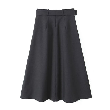 Black Skirt Ankle Swing Skirt Spring Autumn High Waist Umbrella Skirt Women Autumn Winter Maxi Dress