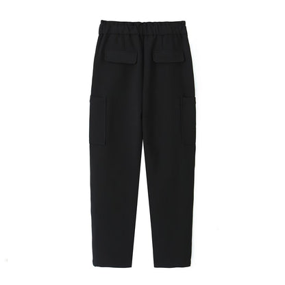 Fall Women Clothing High Waist Loose Cargo Pants