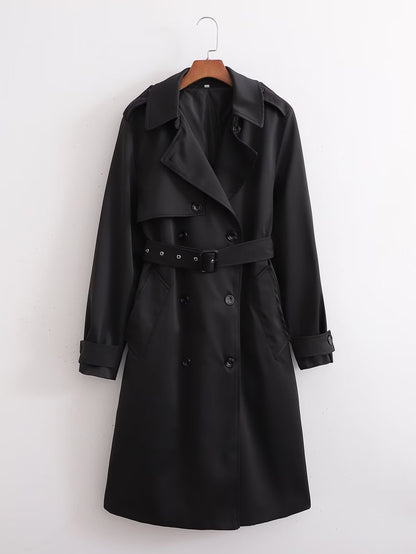 Trench Coat Women Mid Length Spring Autumn Korean Large Coat Small British