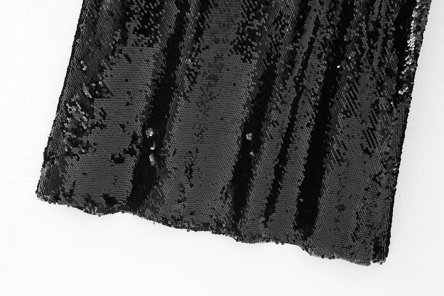 Winter Slim Fit Half Length Straight Skirt High Waist Slimming Sequined Hip Skirt for Women