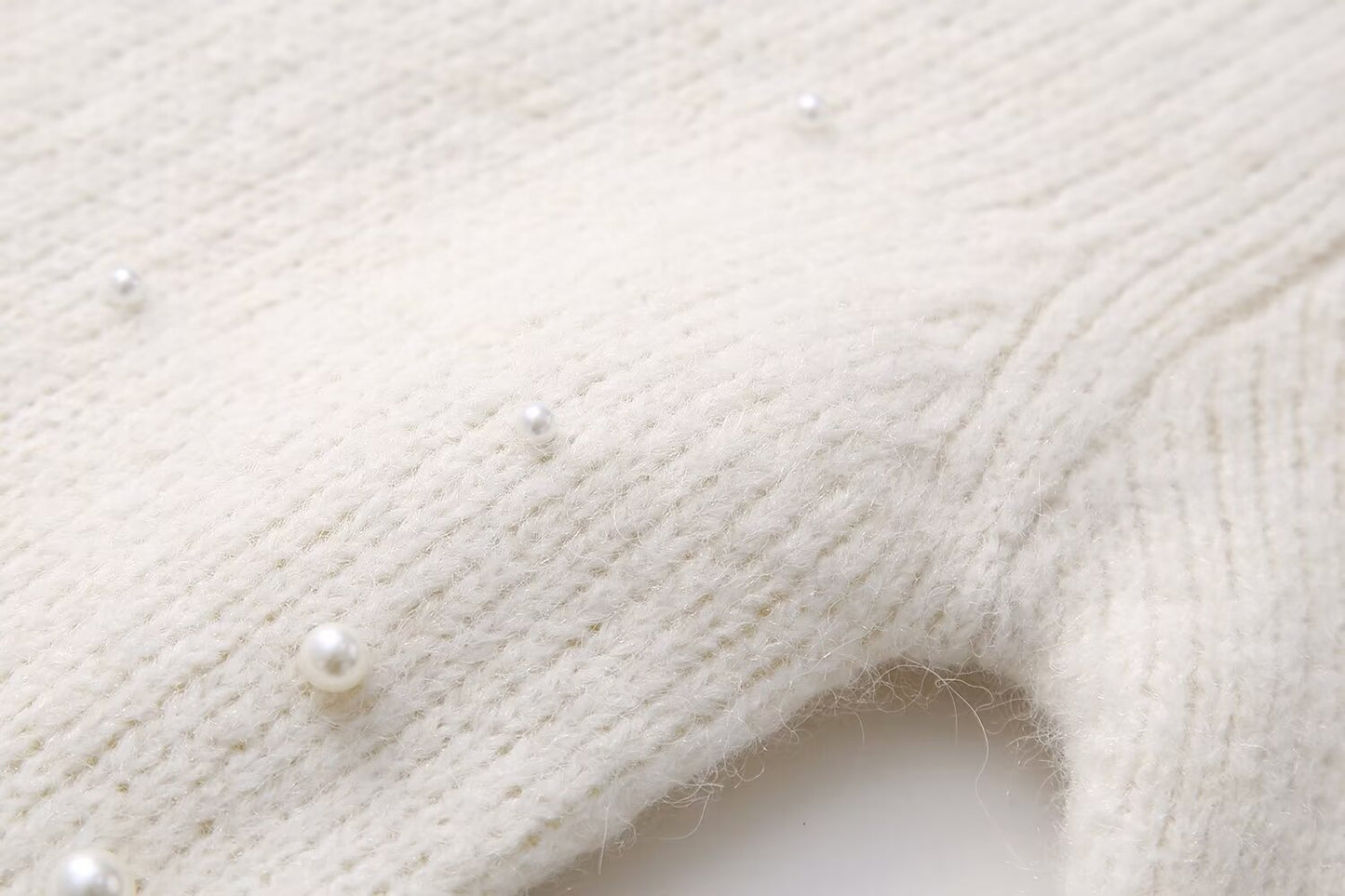 Ropa de invierno para mujer Minifalda de punto con perlas decoradas