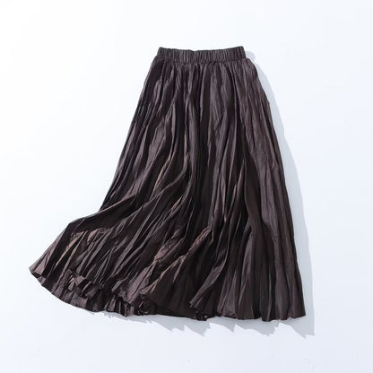 Autumn Casual Simple Skirt Fashionable Stylish Women Skirt High Waist Stitching A line Skirt