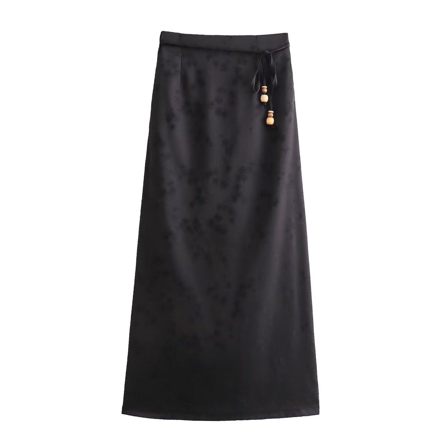 Chinese Jacquard Buckle High Waist Skirt for Women Spring National Slim Split A line Long Skirt