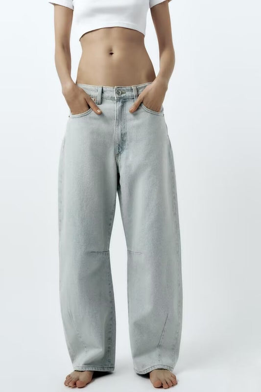 Pantalon droit Baggy décontracté pour femme, jean antibactérien, début du printemps