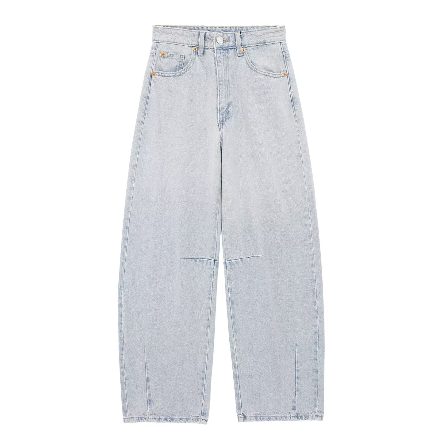 Early Spring Casual Baggy Straight Trousers Jeans Antibacterial Trousers for Women