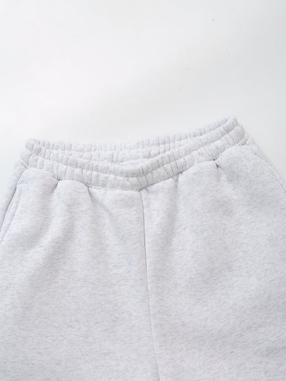 Ourlet lettres anglaises Logo étiquette brodée femmes short ample cinquième pantalon