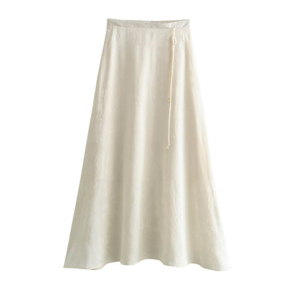 Braid Rope Tassel Skirt Korean Women Clothing Spring National Jacquard Satin