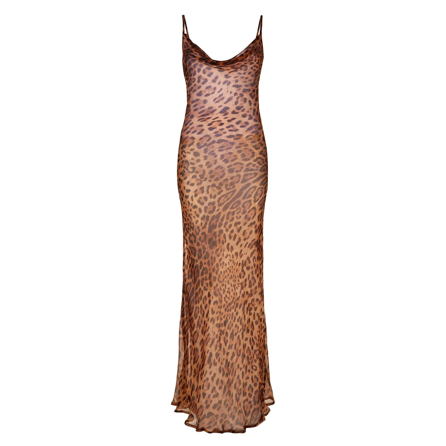 Women Wear Printed Backless Dress Sheath Sexy Cami Dress Sexy Leopard Print Dress