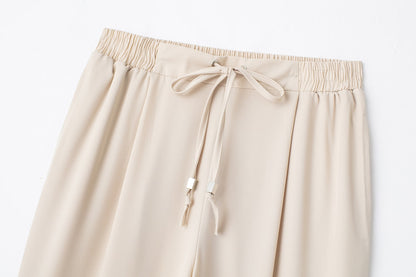 Pantalones tobilleros con cintura elástica sencillos y combinables a la moda para mujer de verano