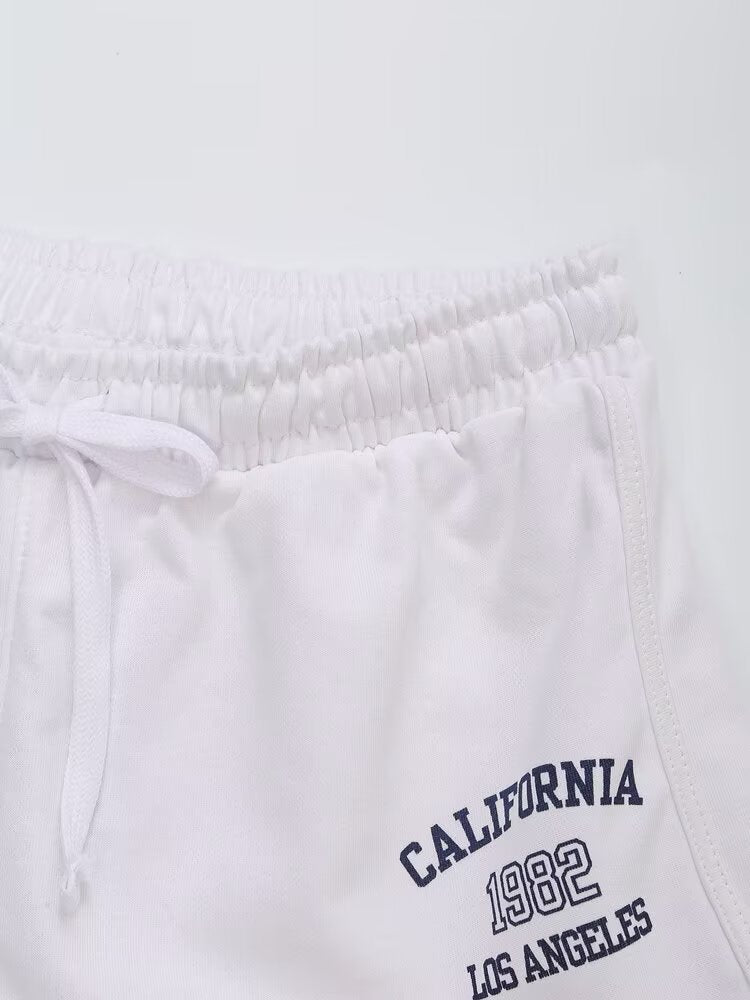 Pantalones cortos casuales sueltos todos a juego para mujer deportivos de verano