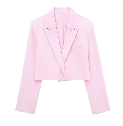 Women Clothing Summer Short Blazer With Belt Culottes Suit