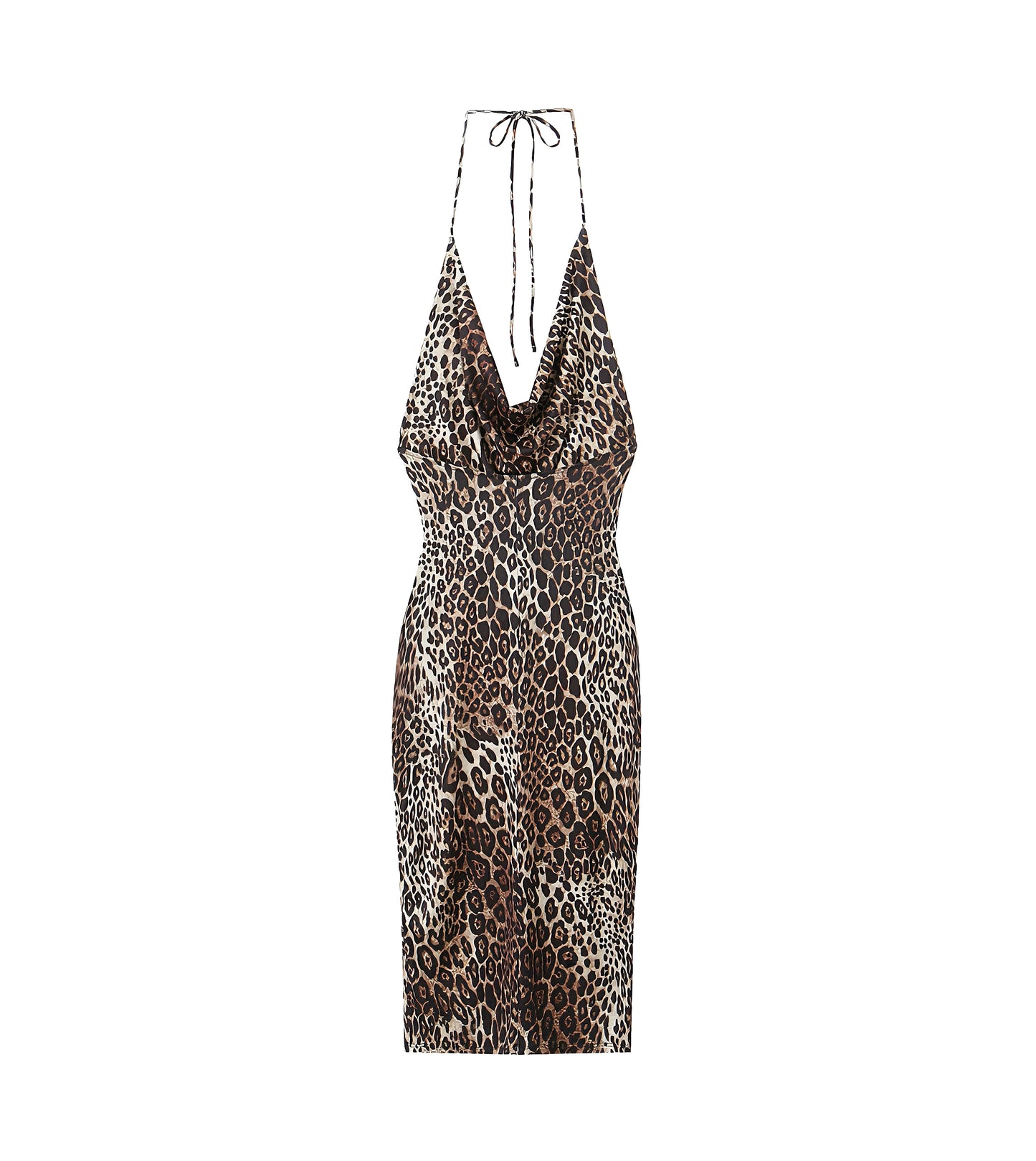 Ropa de mujer Vestido midi con estampado animal sin espalda sexy de verano Vestido con tirantes