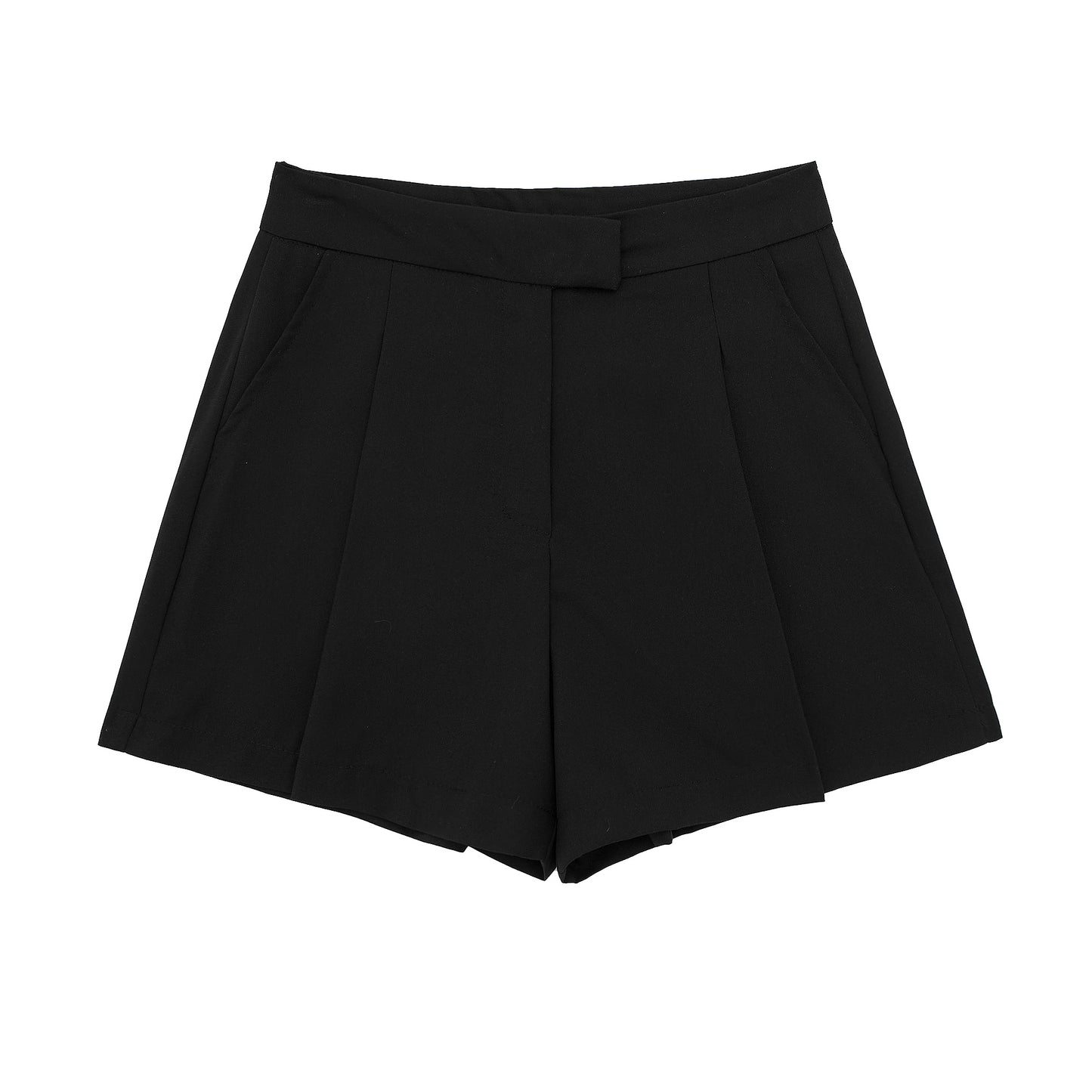 Short noir pour filles et femmes, taille haute, ample, coréen, ligne A, jambes larges, vêtements d'extérieur assortis, amincissants, été