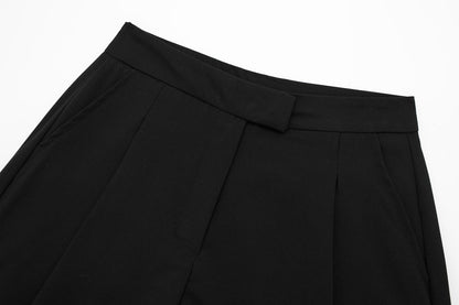 Short noir pour filles et femmes, taille haute, ample, coréen, ligne A, jambes larges, vêtements d'extérieur assortis, amincissants, été