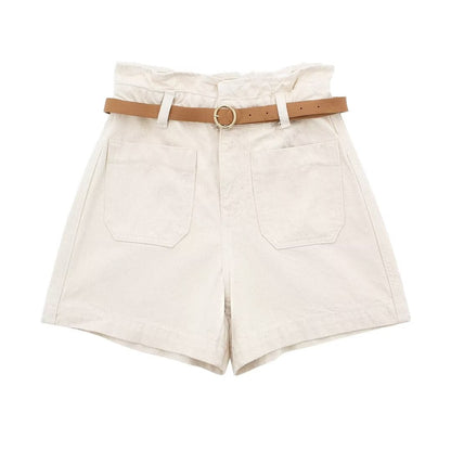 Women Clothing Summer Street With Belt Baggy Denim Shorts