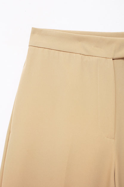 Pantalones de pierna ancha de cintura alta para mujer, pantalón temperamental a la moda, combina con todo, ancho recortado, sin puños, verano