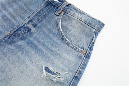 Vêtements pour femmes printemps été tout assorti déchiré lisière rugueuse décoration short en jean