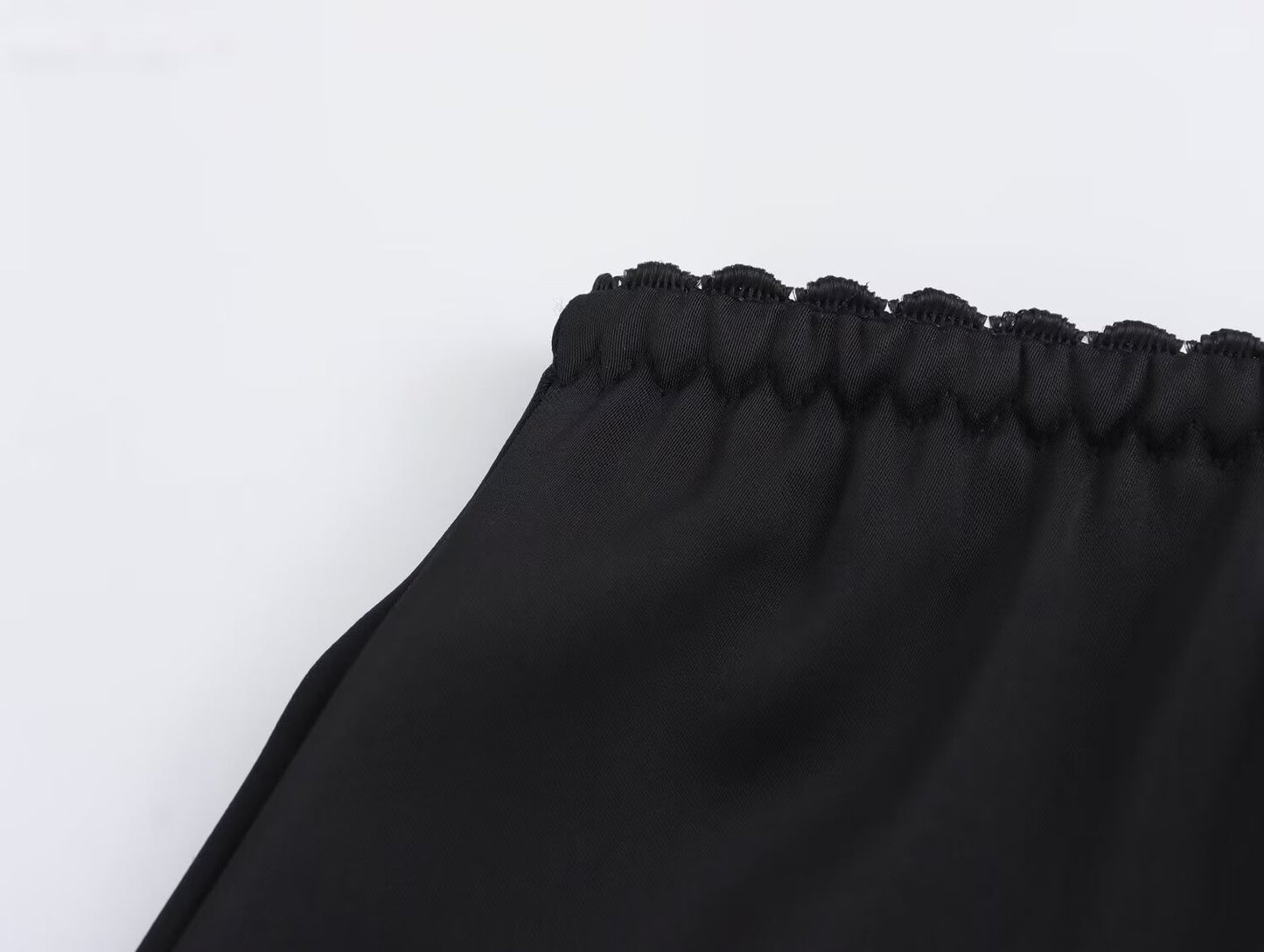 Français doux nœud strass dentelle garniture Satin taille élastique nœud à lacets jupe femmes été