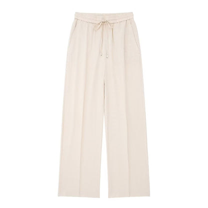 Women All Match Casual Linen Straight Casual Trousers