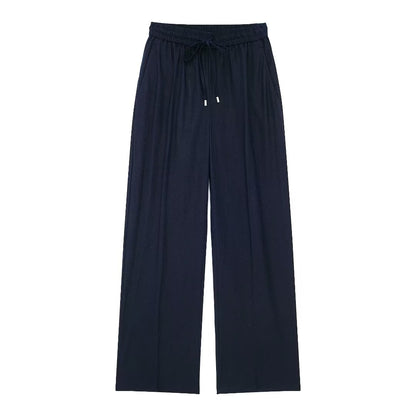 Women All Match Casual Linen Straight Casual Trousers