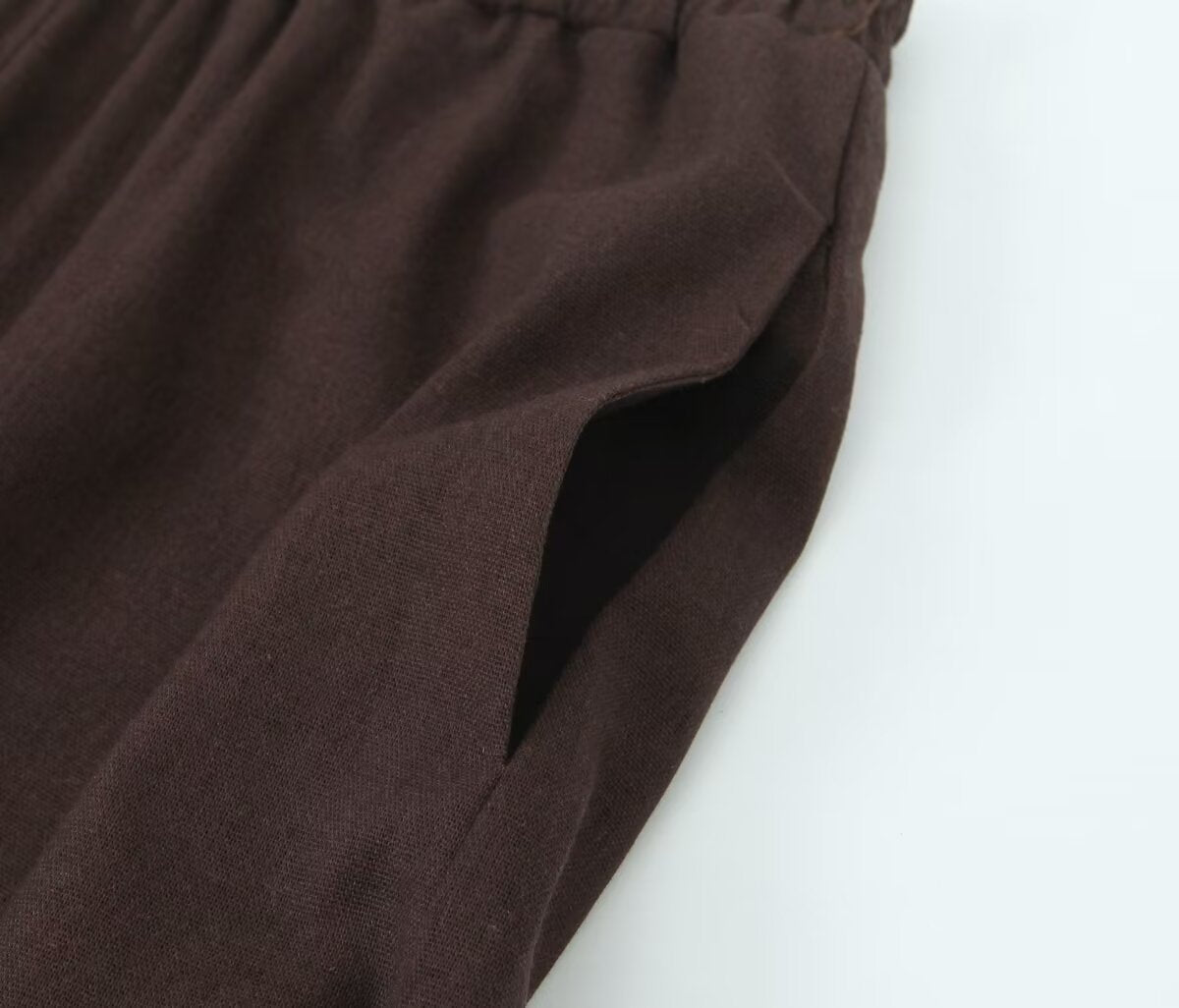 Pantalones de lino puro con cintura elástica y estilo moderno para mujer