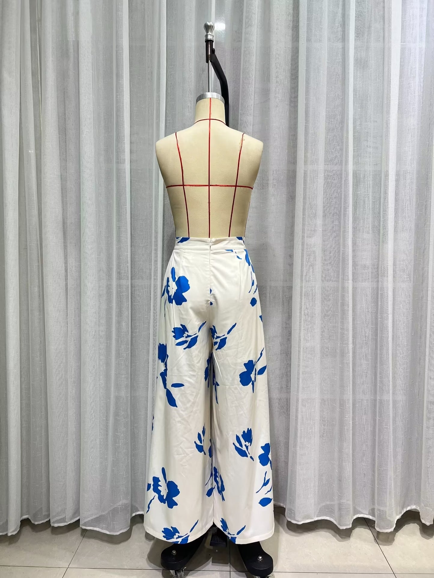 Pantalones casuales con estampado digital, holgados y florales