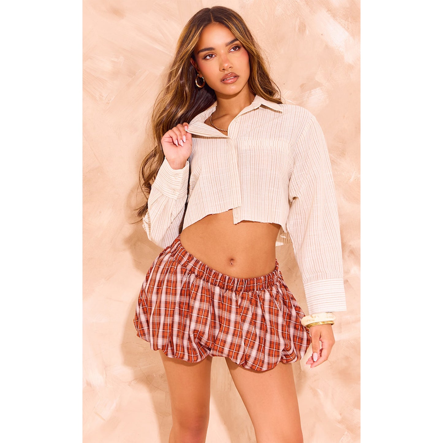 Women Clothing All Match Classic Plaid with Bottoming Bud Pantskirt