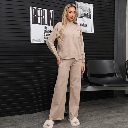 Conjunto de dos piezas de pantalones casuales de primavera y otoño para mujer