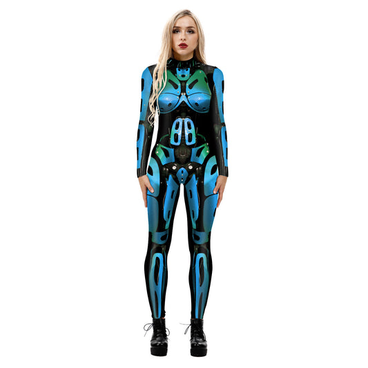 Women Digital Women Printed Wear Character Cosplay Clothes Long Sleeve Cosplay Halloween Jumpsuit