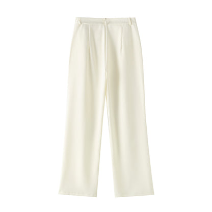 Autumn Solid Color Feather Work Pant Set