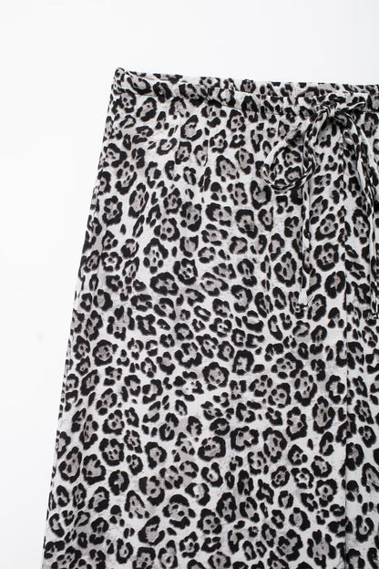 Autumn Women Clothing Animal Print Slim Fit Long Sleeve Trousers Suit