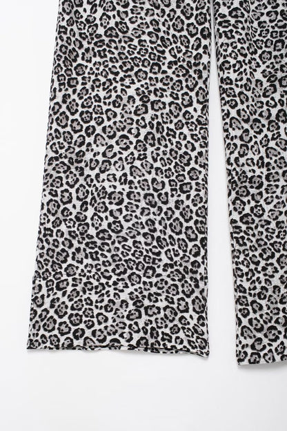 Autumn Women Clothing Animal Print Slim Fit Long Sleeve Trousers Suit